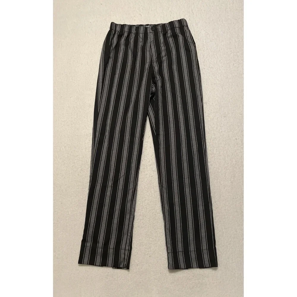 Brandy Melville John Galt Pants Womens 24 Black Stripe Mid Rise Elastic Waist